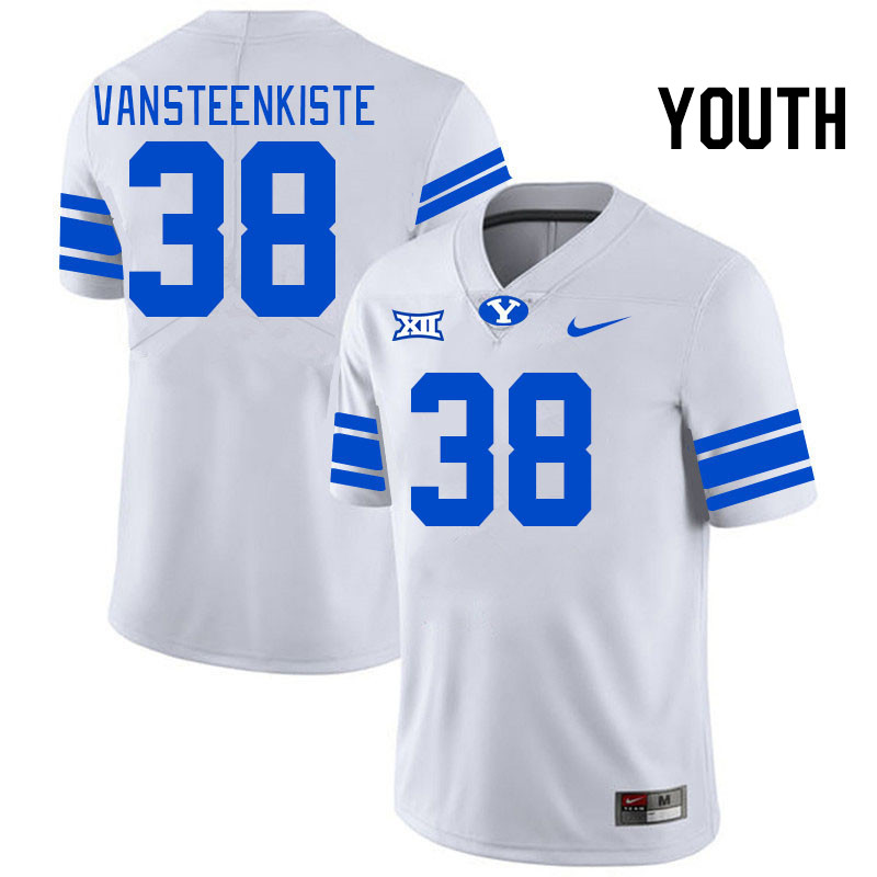 Youth #38 Payton VanSteenkiste BYU Cougars College Football Jerseys Stitched Sale-White